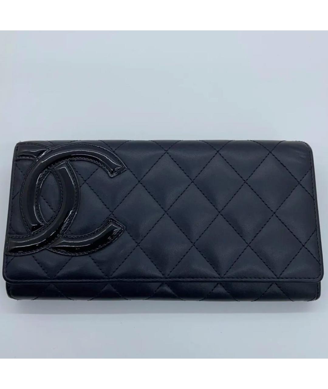 CHANEL Черный кожаный кошелек, фото 3