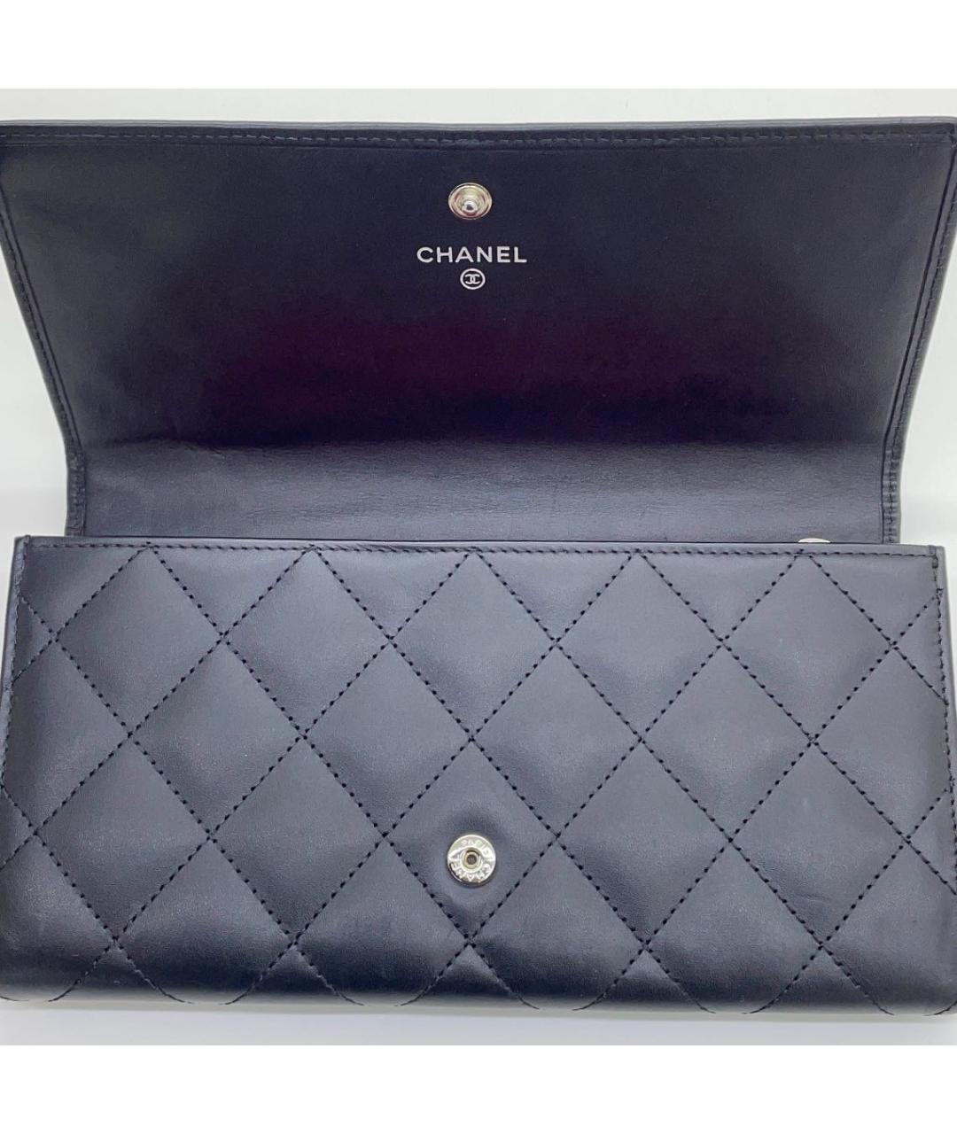 CHANEL Черный кожаный кошелек, фото 2