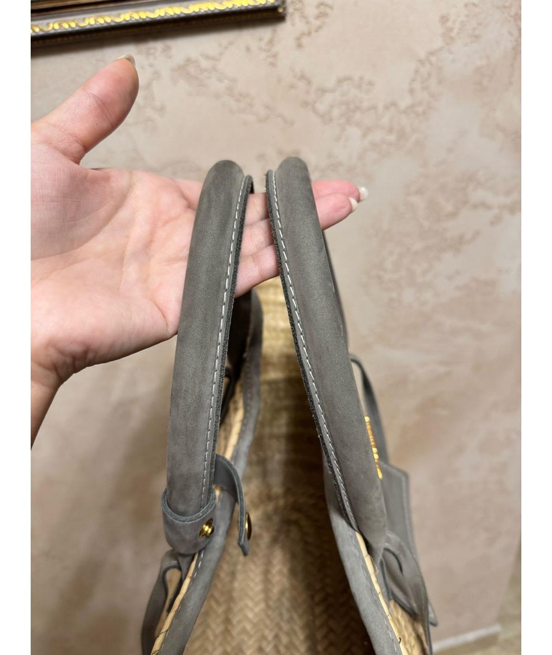 JACQUEMUS Бежевая пелетеная пляжная сумка, фото 7