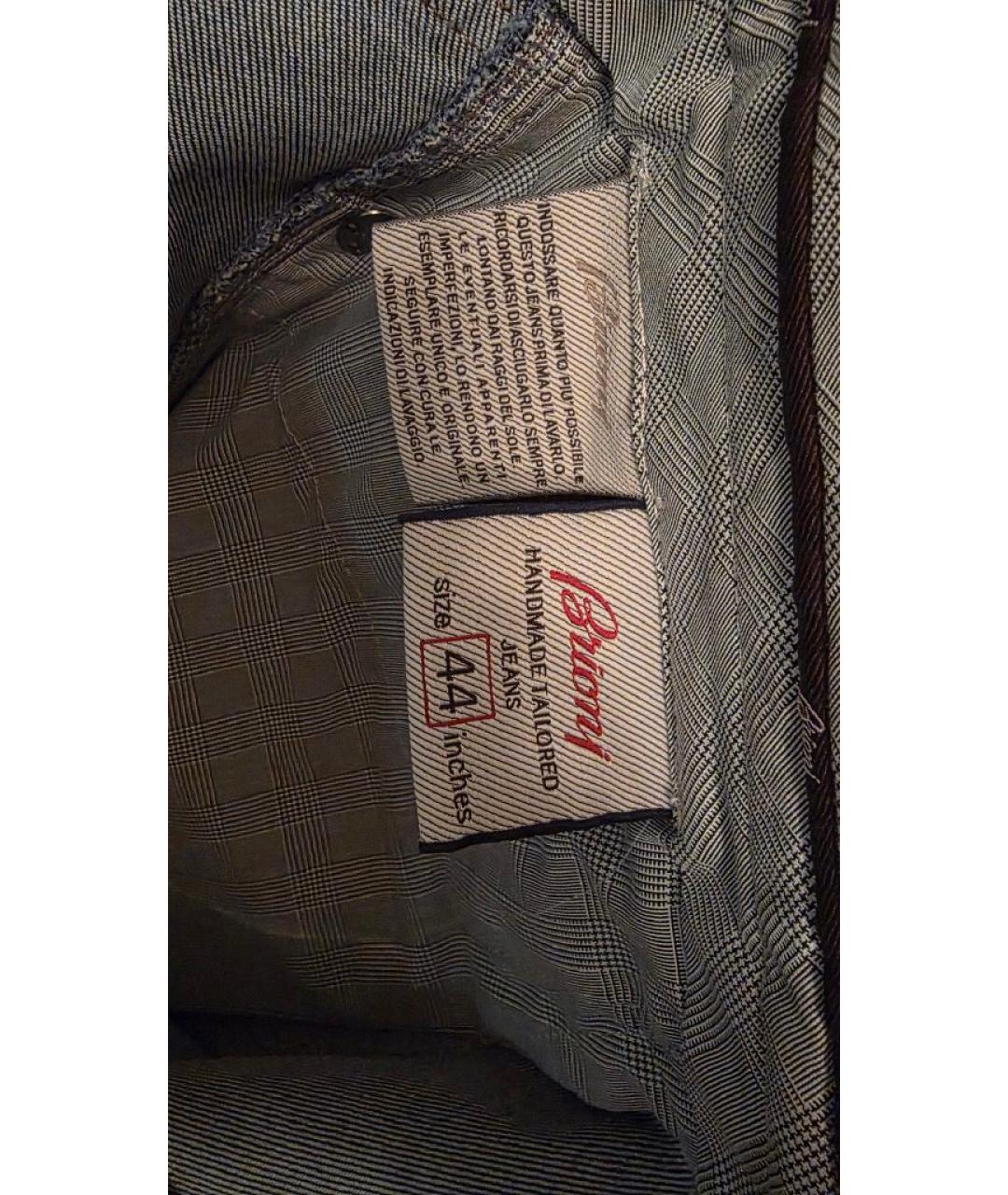 BRIONI Темно-синие хлопко-кашемировые прямые джинсы, фото 4