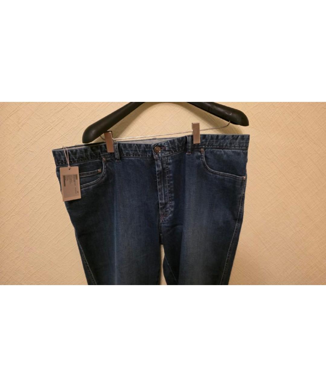 BRIONI Темно-синие хлопко-кашемировые прямые джинсы, фото 5