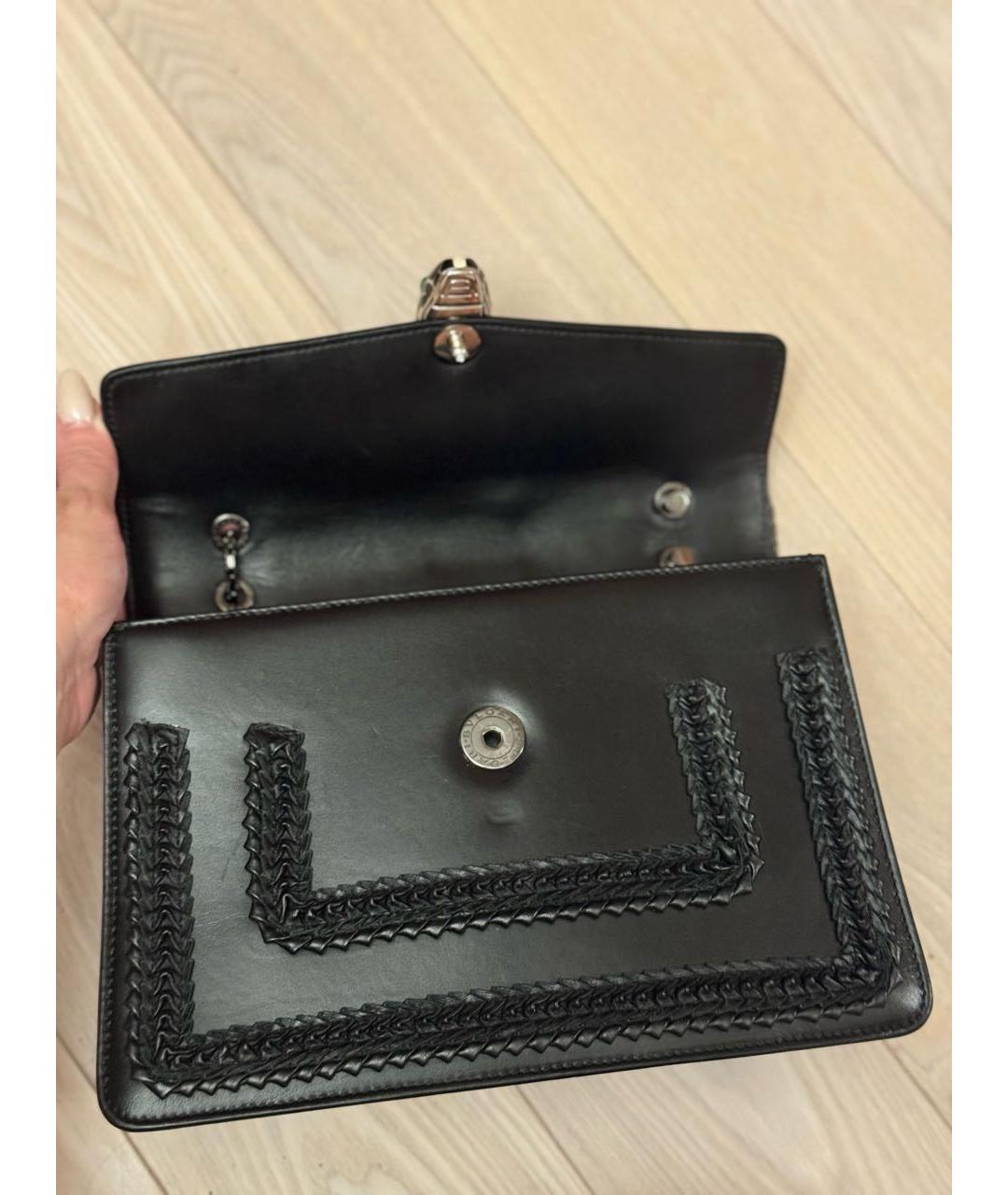 BVLGARI Черная кожаная сумка через плечо, фото 7