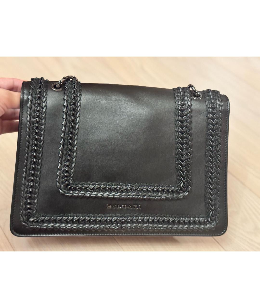 BVLGARI Черная кожаная сумка через плечо, фото 4