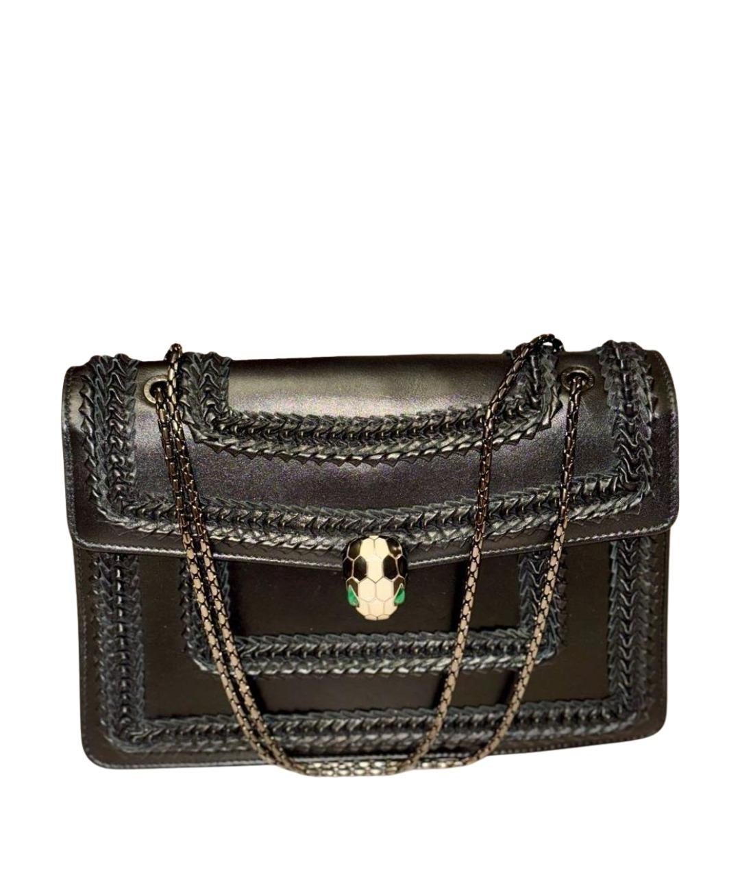 BVLGARI Черная кожаная сумка через плечо, фото 1