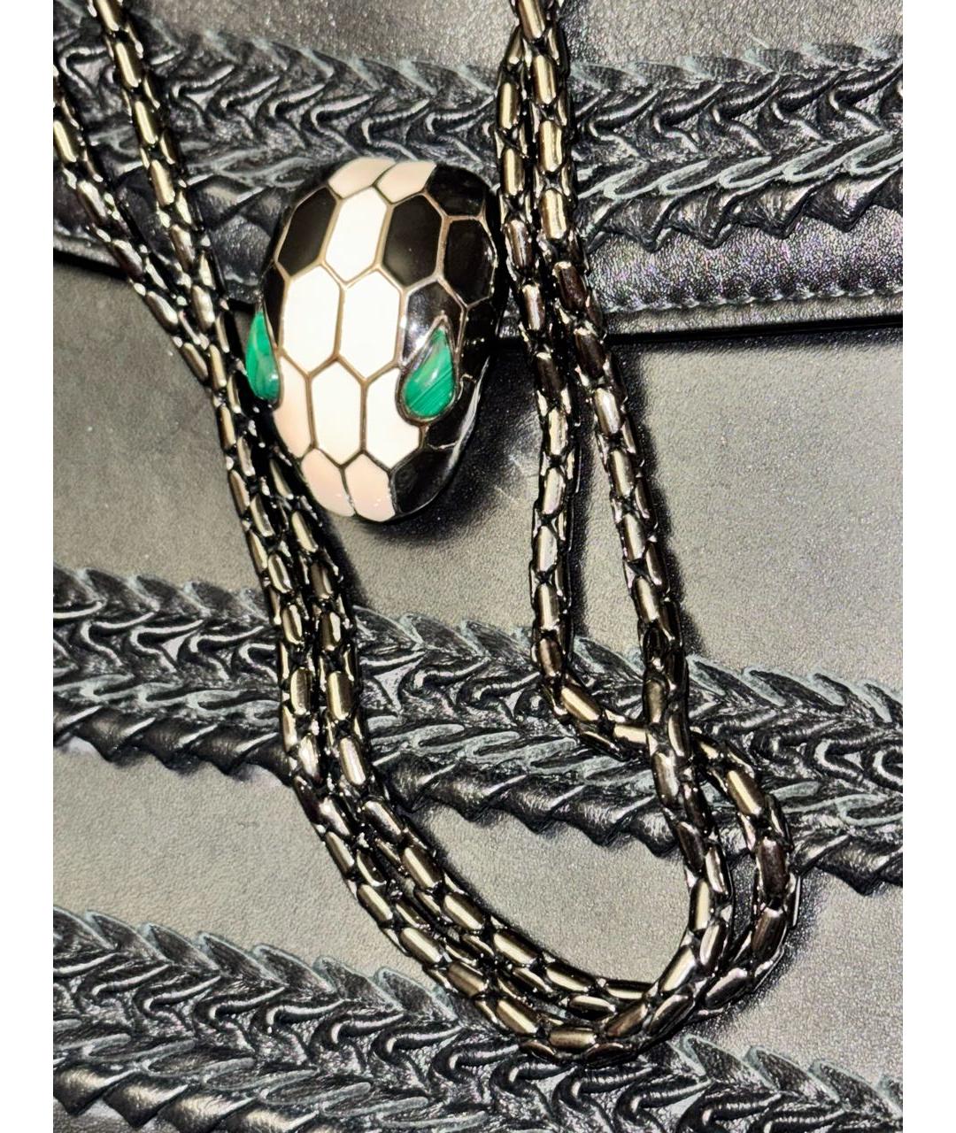 BVLGARI Черная кожаная сумка через плечо, фото 8