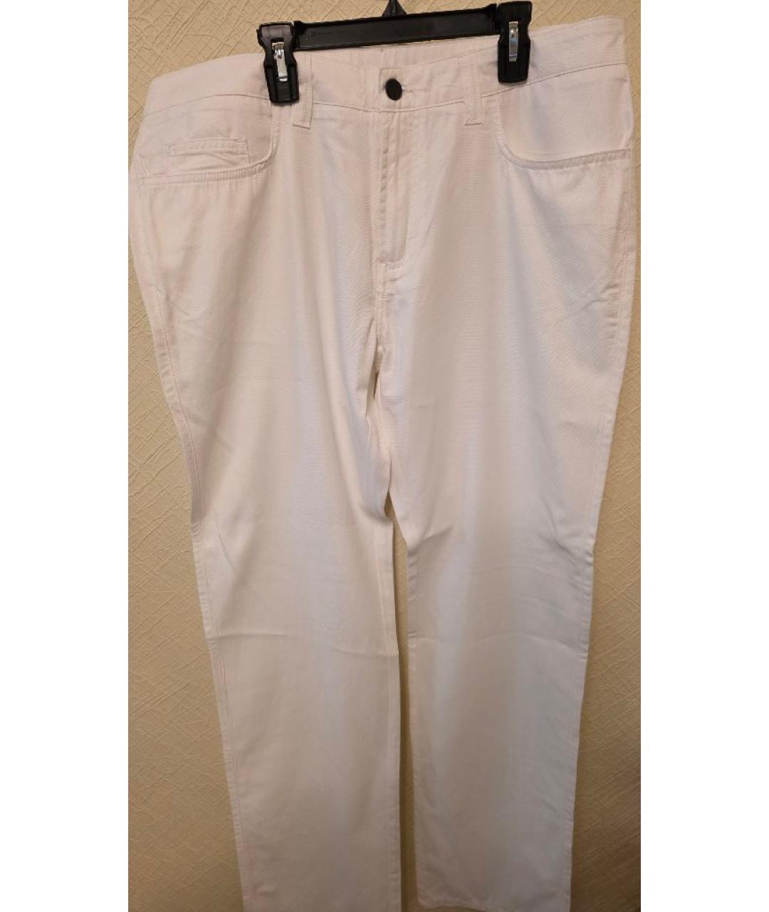 VERSACE Белые хлопковые повседневные брюки, фото 4