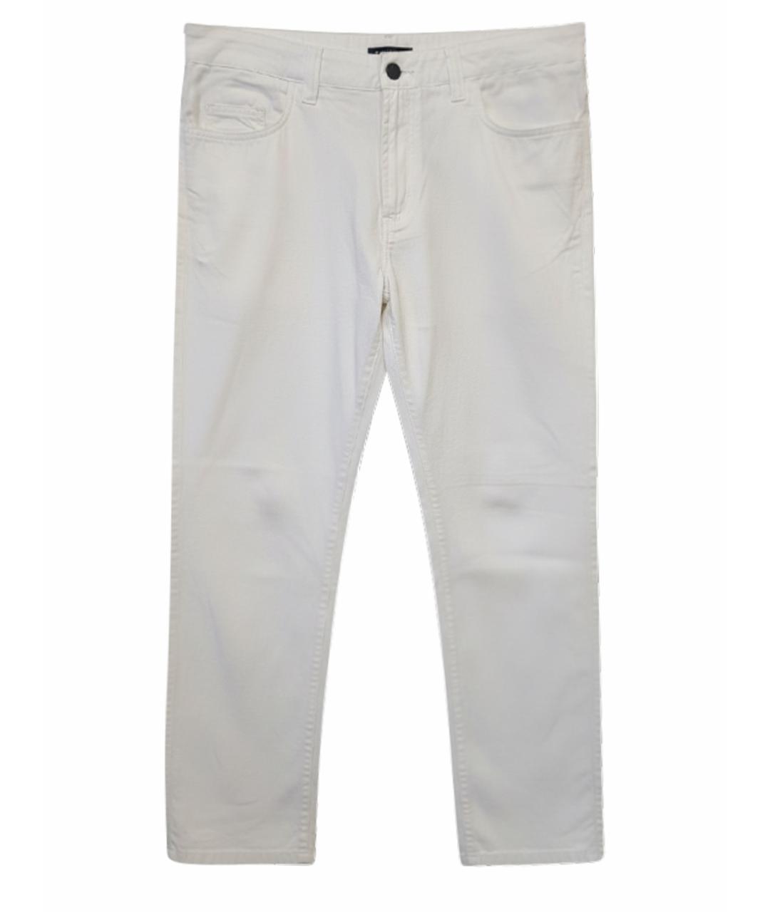 VERSACE Белые хлопковые повседневные брюки, фото 1