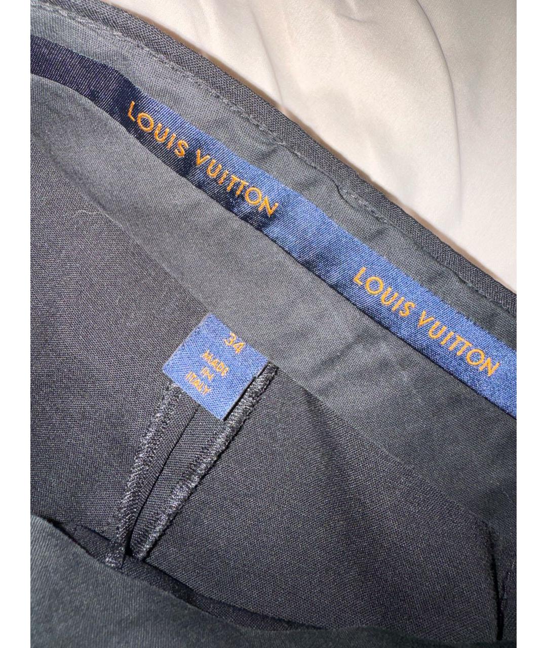 LOUIS VUITTON Черные шерстяные брюки узкие, фото 4