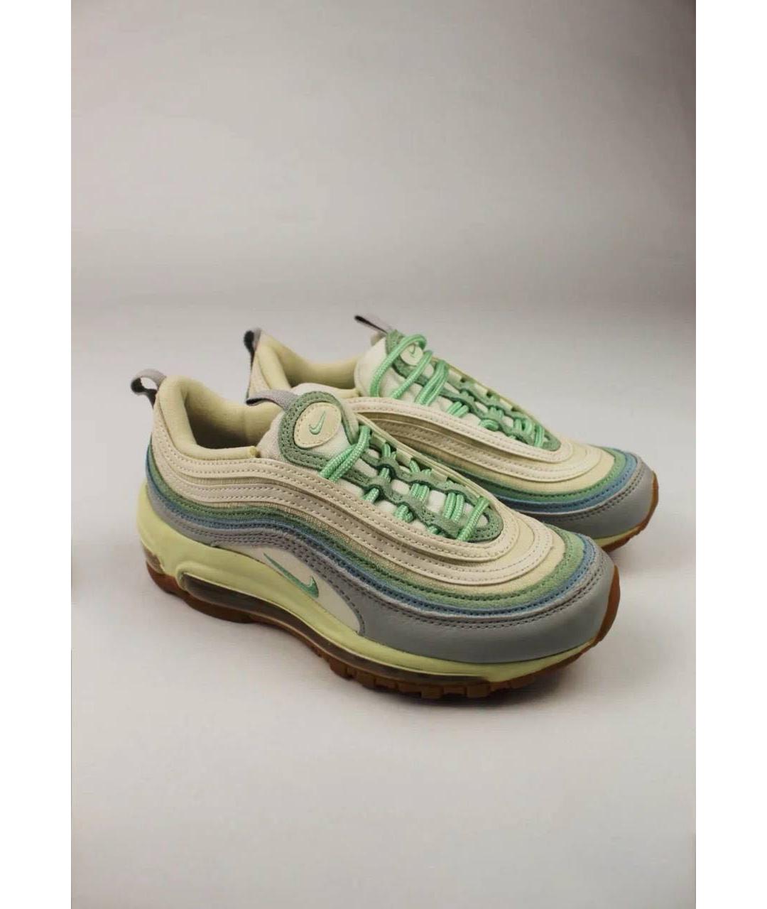 NIKE Бежевые кожаные кроссовки, фото 5