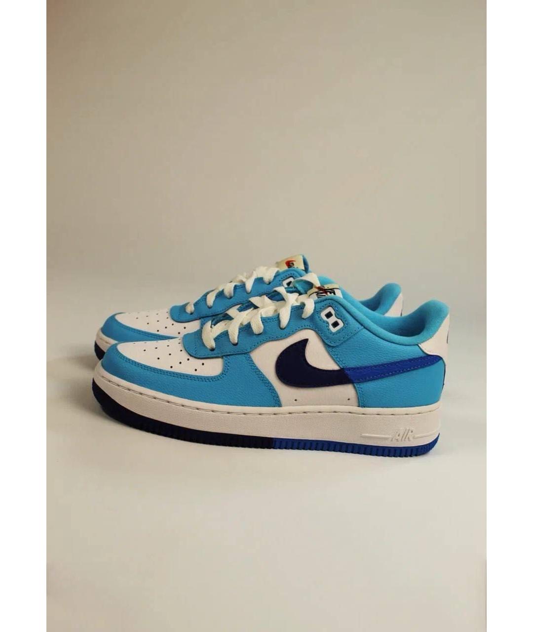 NIKE Голубые кожаные кроссовки, фото 5