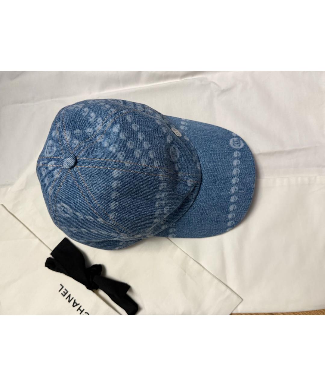 CHANEL Голубая хлопковая кепка, фото 5