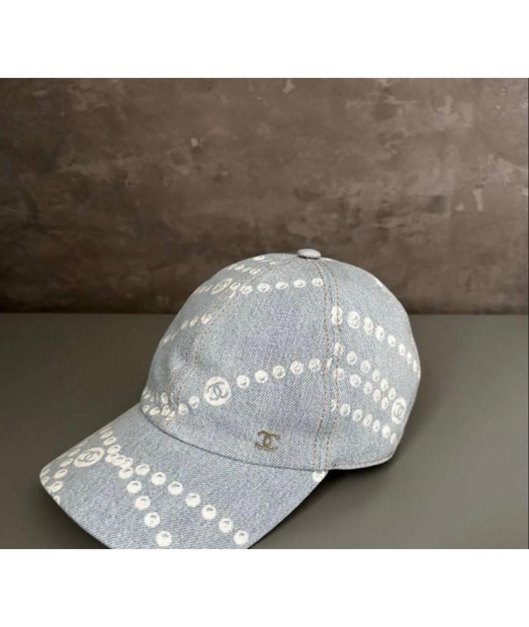 CHANEL Голубая хлопковая кепка, фото 2