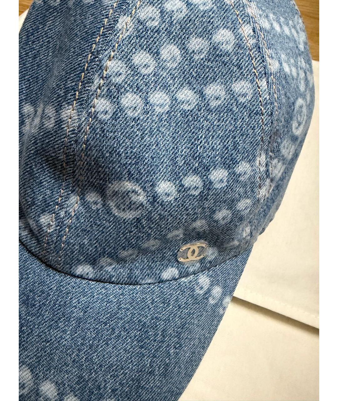 CHANEL Голубая хлопковая кепка, фото 3