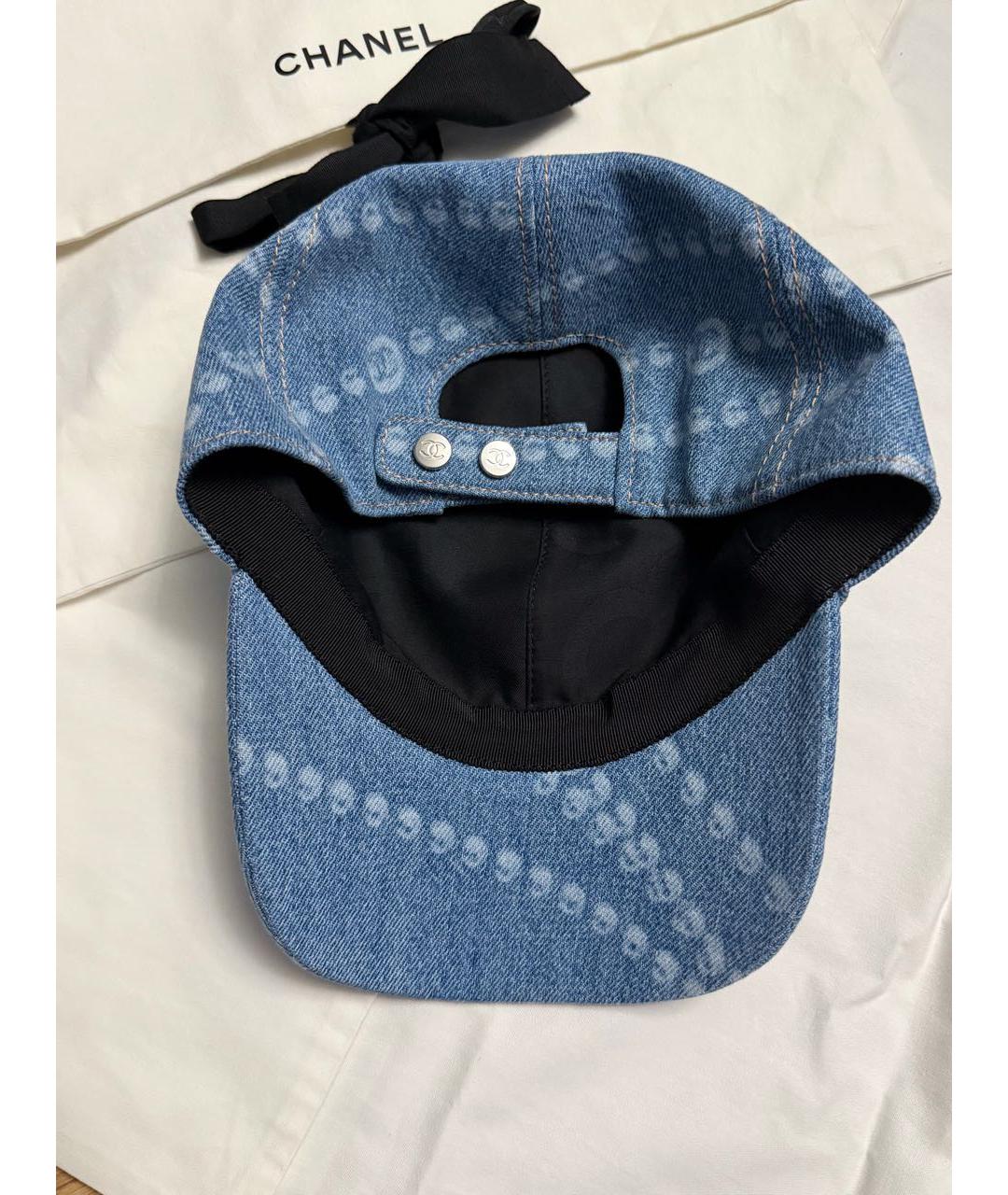 CHANEL Голубая хлопковая кепка, фото 4