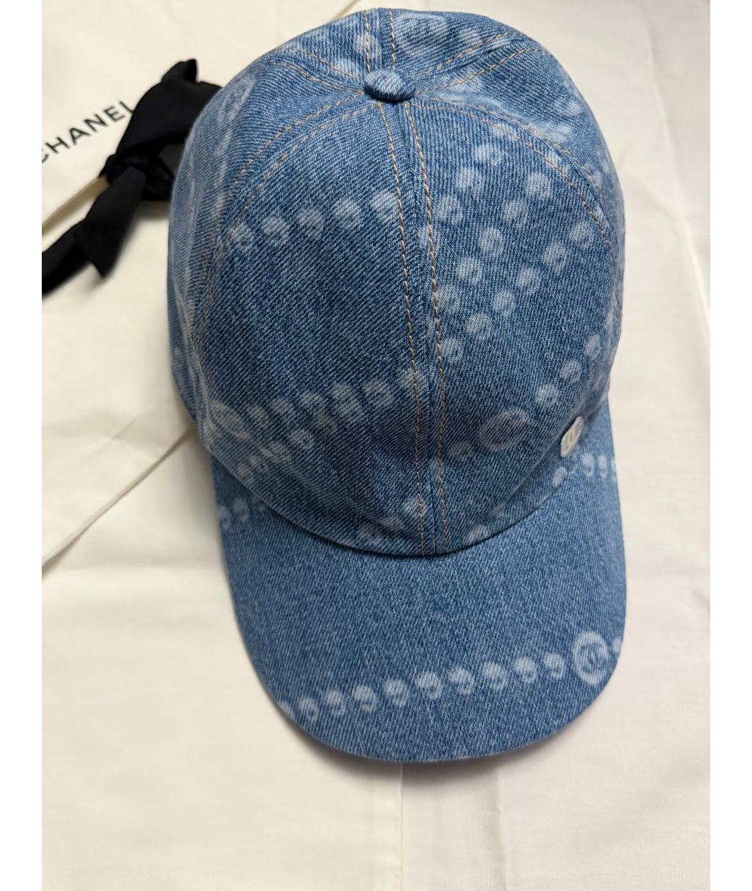 CHANEL Голубая хлопковая кепка, фото 8