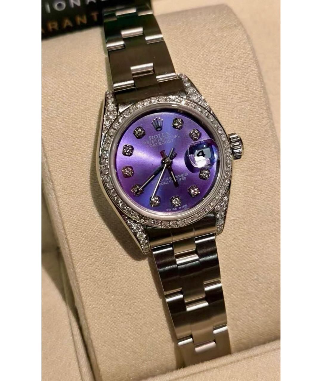 ROLEX Фиолетовые часы, фото 4