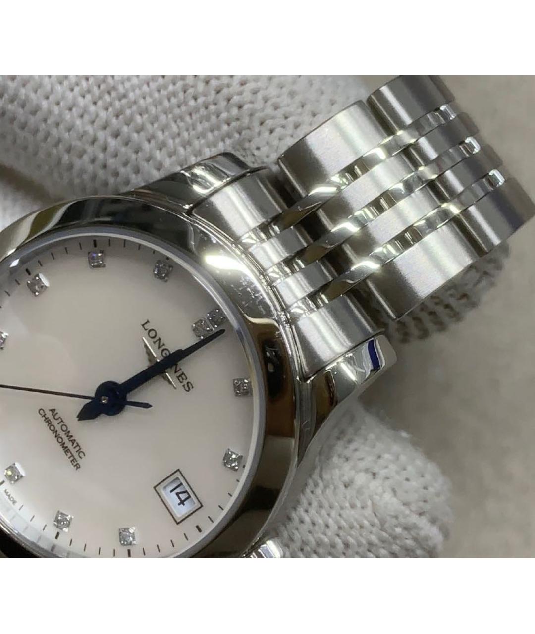 LONGINES Белые металлические часы, фото 5