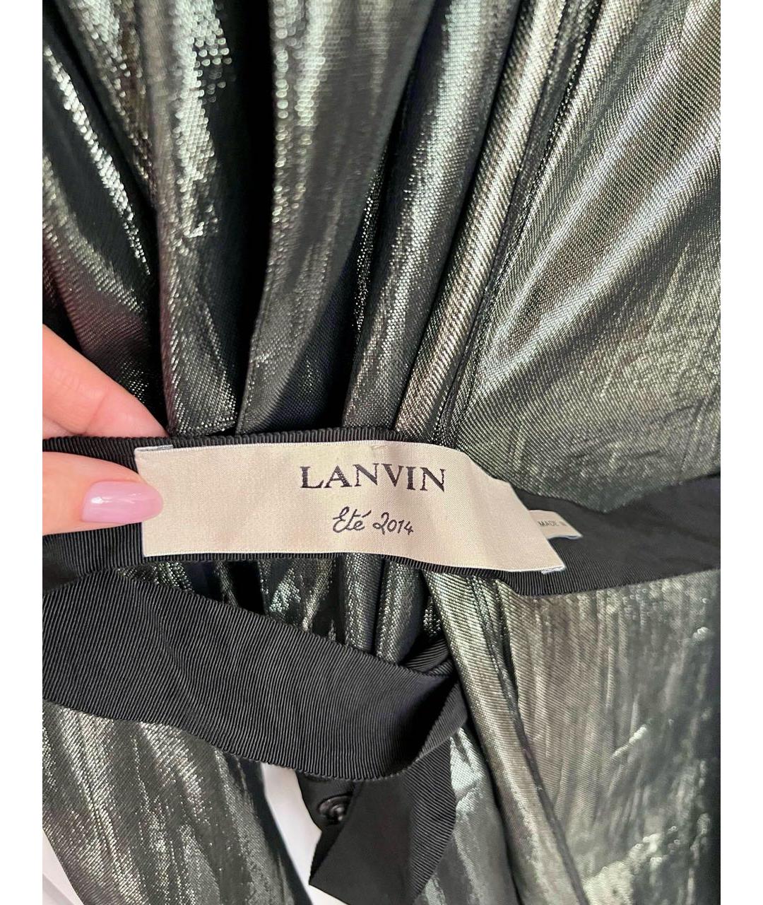 LANVIN Зеленый вискозный тренч/плащ, фото 5