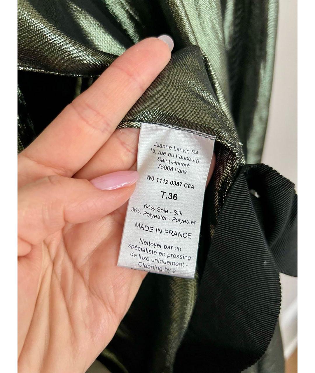 LANVIN Зеленый вискозный тренч/плащ, фото 7