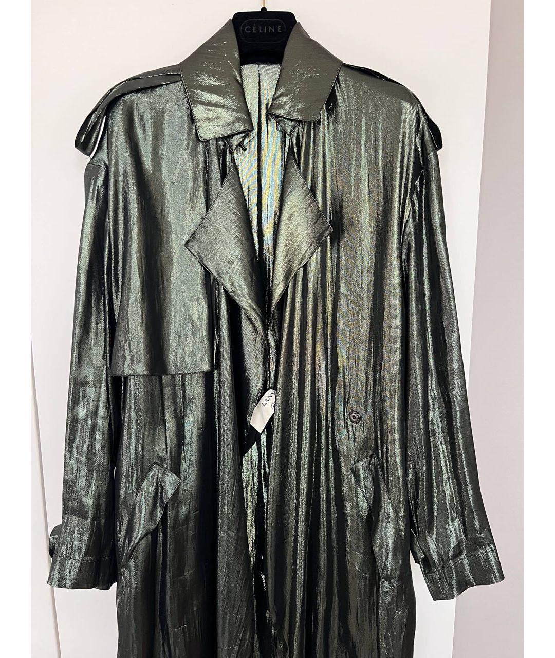 LANVIN Зеленый вискозный тренч/плащ, фото 2