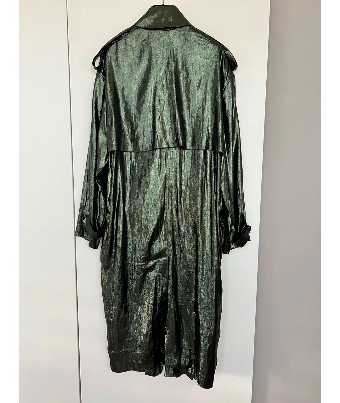 LANVIN Зеленый вискозный тренч/плащ, фото 4