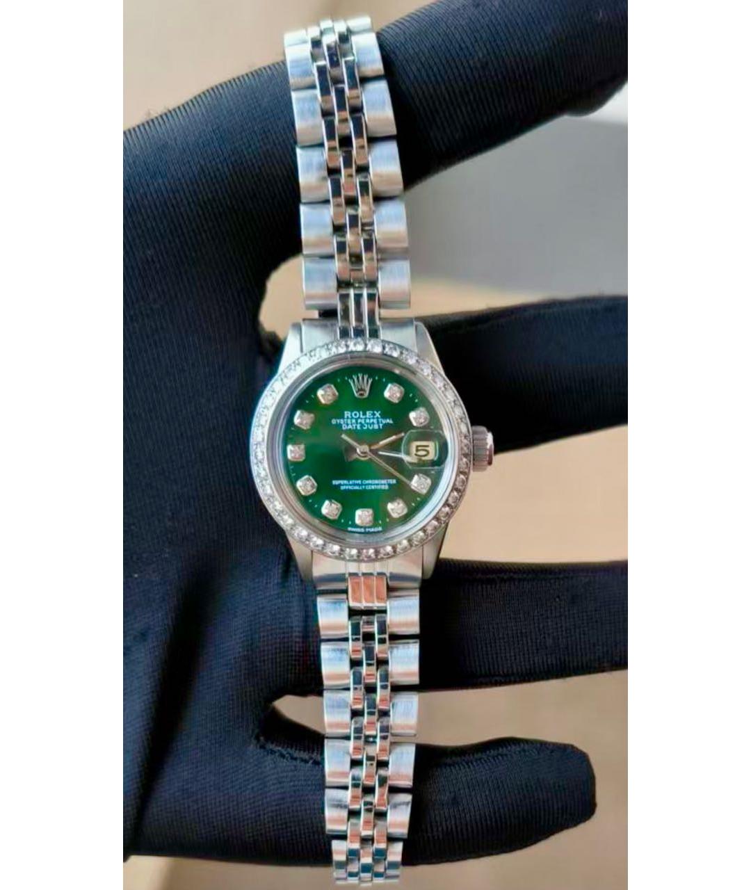 ROLEX Зеленые металлические часы, фото 7