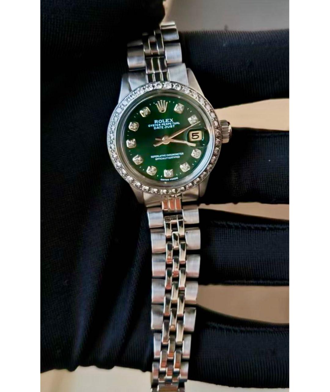 ROLEX Зеленые металлические часы, фото 8