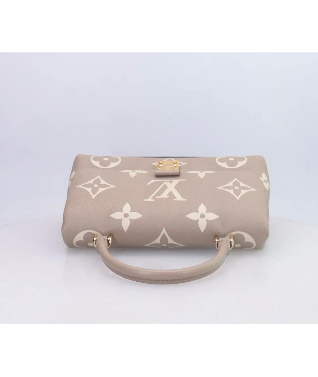 LOUIS VUITTON Серая кожаная сумка с короткими ручками, фото 5