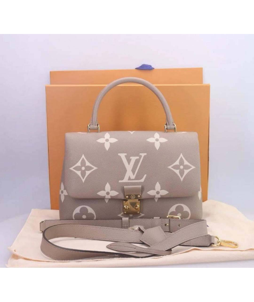 LOUIS VUITTON Серая кожаная сумка с короткими ручками, фото 7