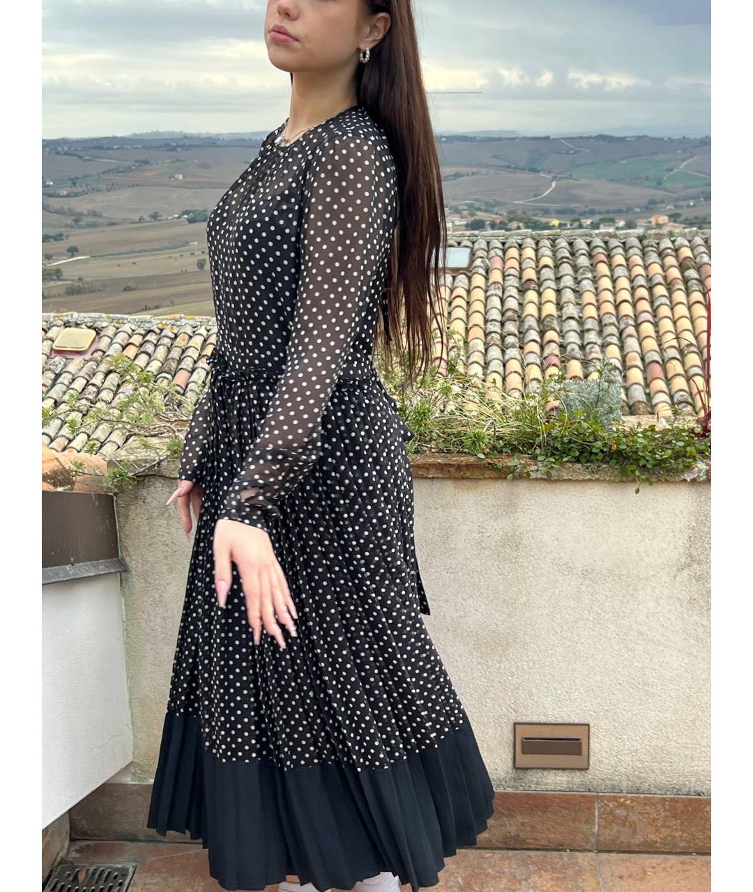 NO. 21 Черное шелковое коктейльное платье, фото 8