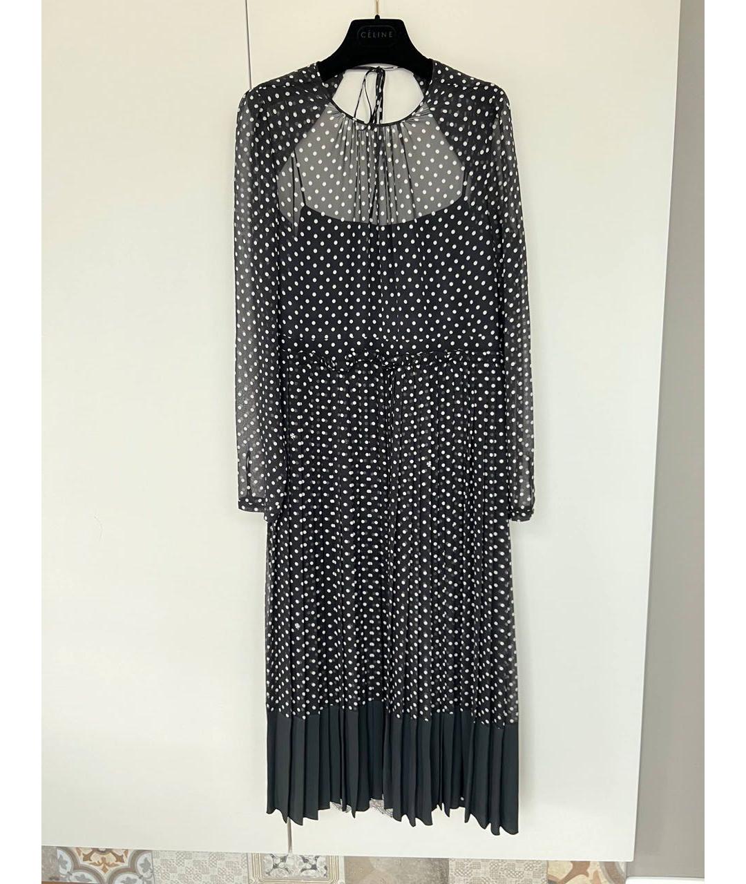 NO. 21 Черное шелковое коктейльное платье, фото 9