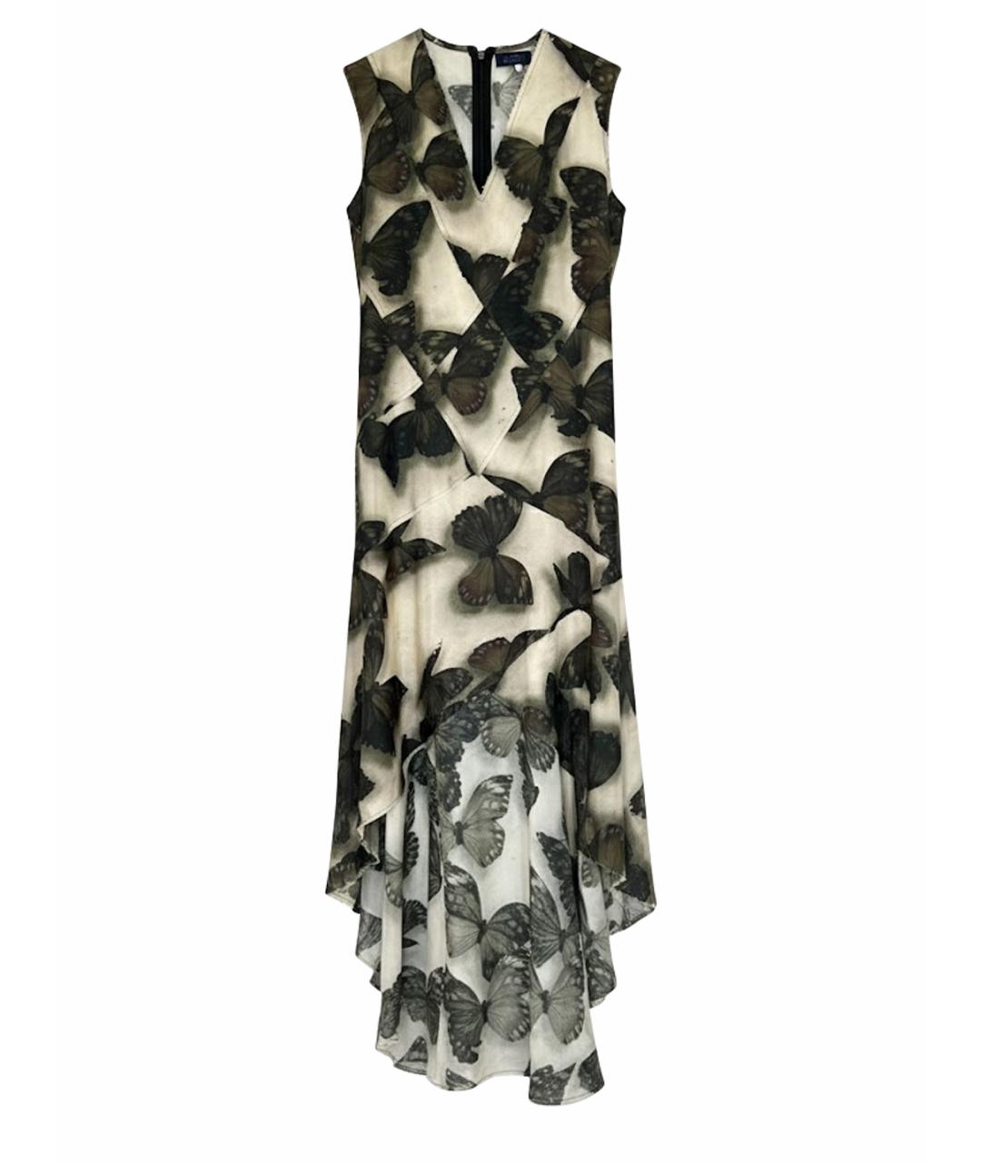 LANVIN Антрацитовое шелковое повседневное платье, фото 1