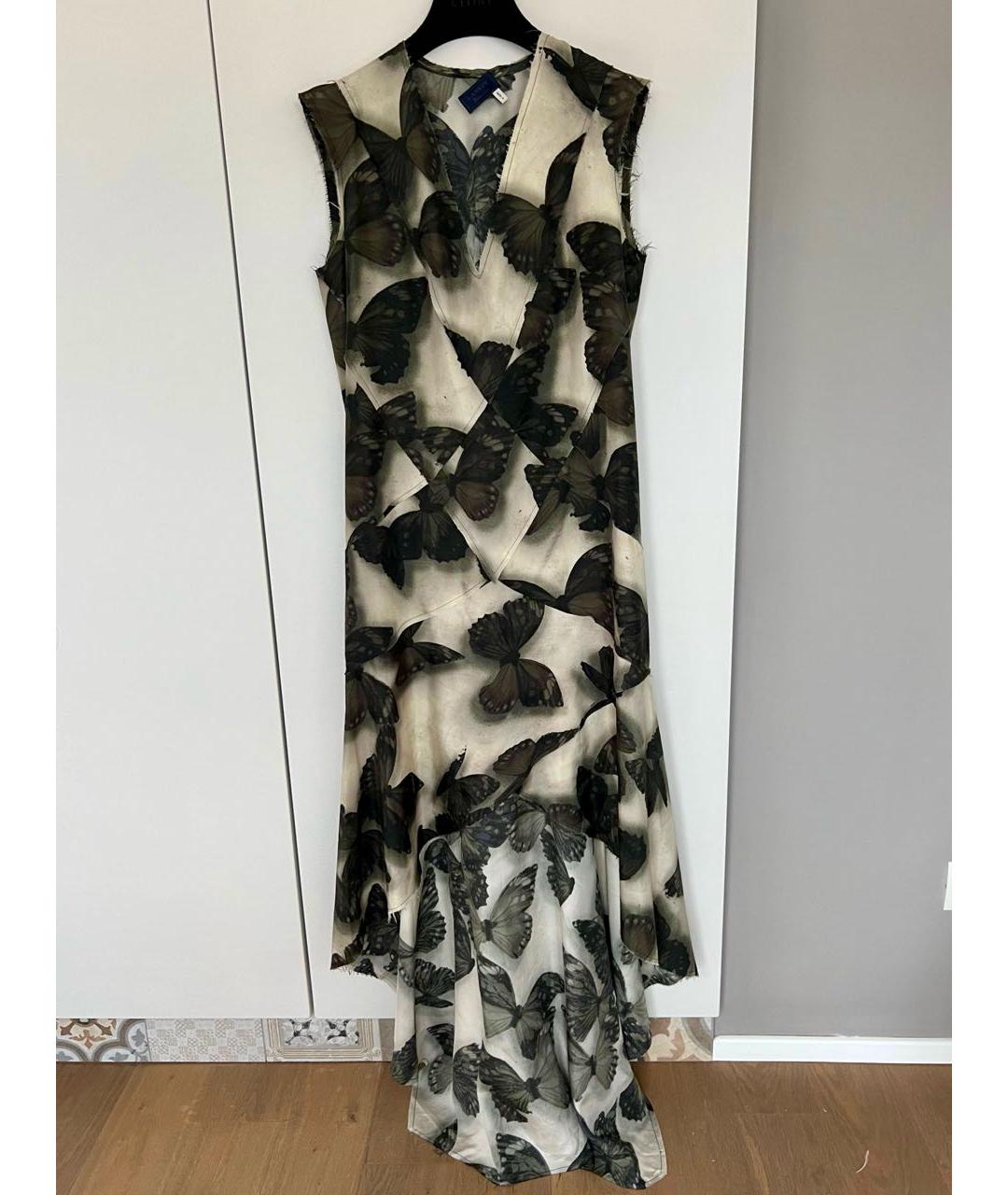 LANVIN Антрацитовое шелковое повседневное платье, фото 9