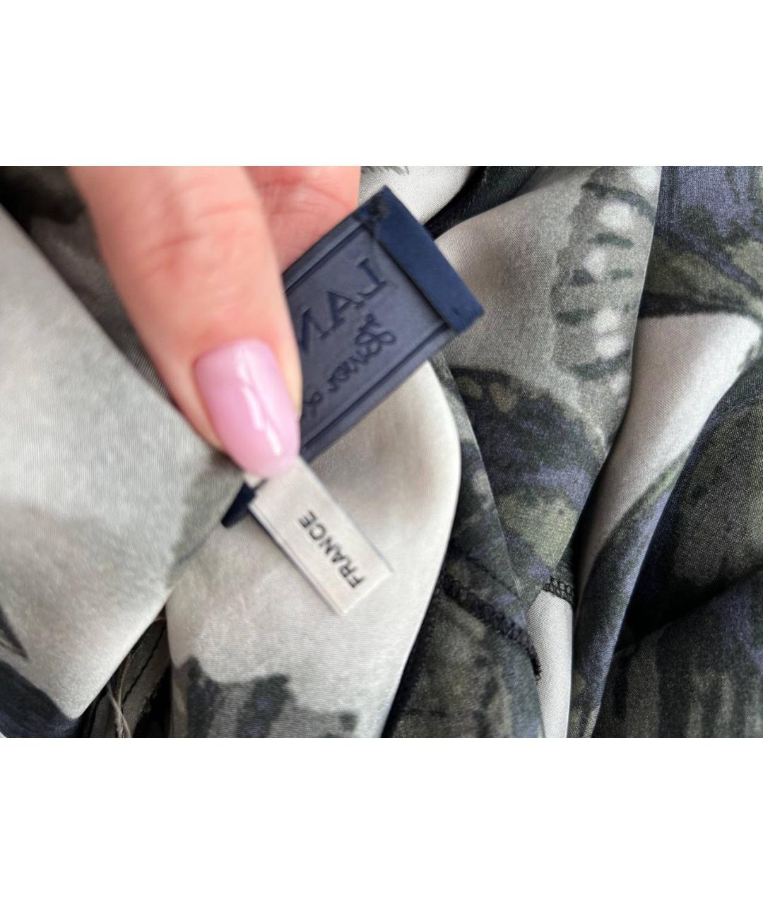 LANVIN Антрацитовое шелковое повседневное платье, фото 8