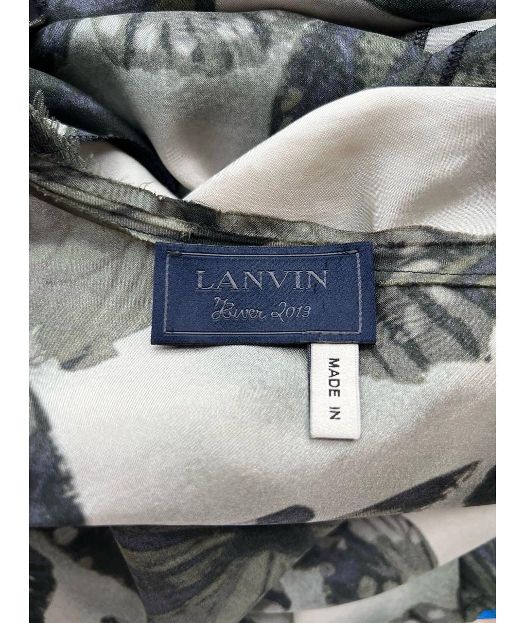 LANVIN Антрацитовое шелковое повседневное платье, фото 5