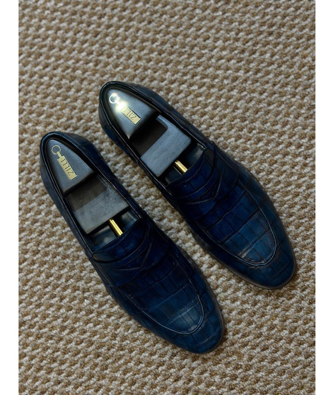 BARRETT Темно-синие лоферы из экзотической кожи, фото 3