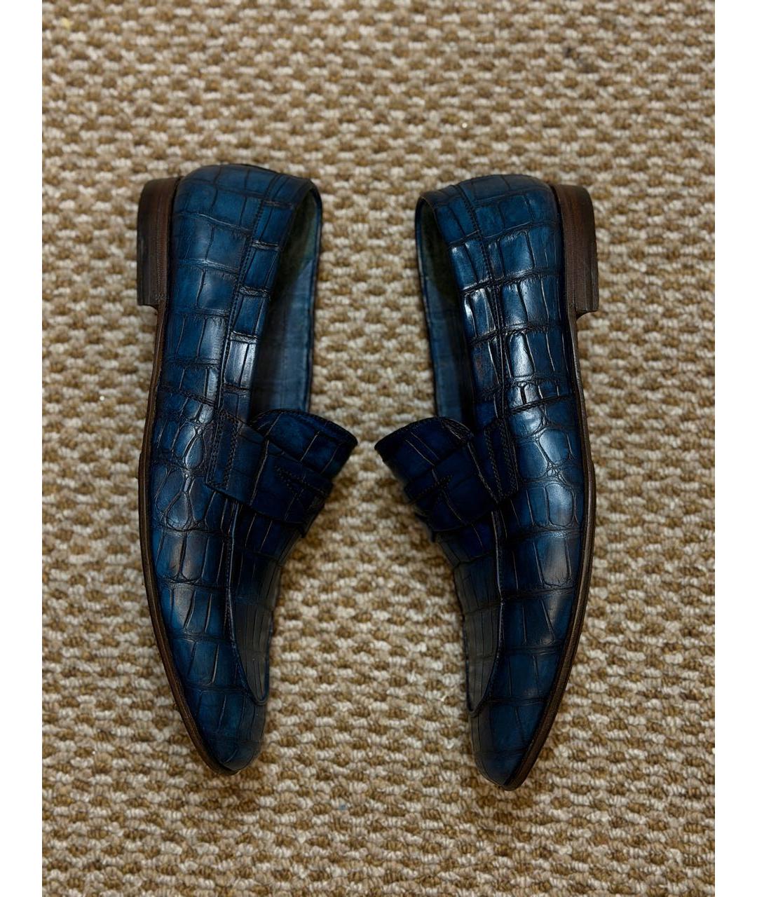 BARRETT Темно-синие лоферы из экзотической кожи, фото 4