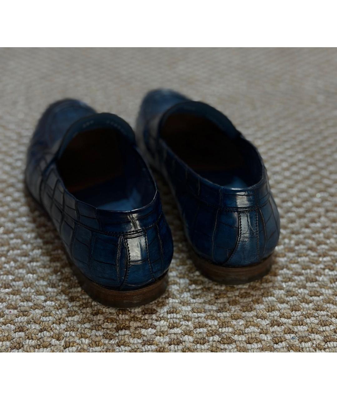 BARRETT Темно-синие лоферы из экзотической кожи, фото 7