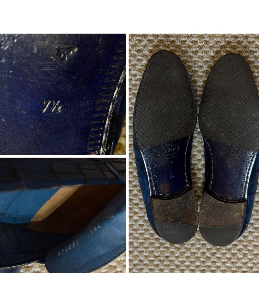 BARRETT Темно-синие лоферы из экзотической кожи, фото 8