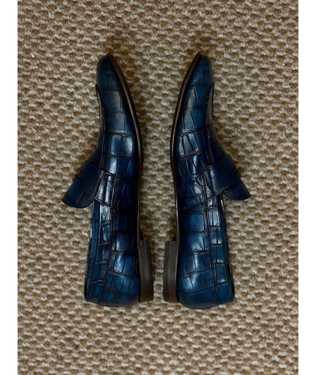 BARRETT Темно-синие лоферы из экзотической кожи, фото 5