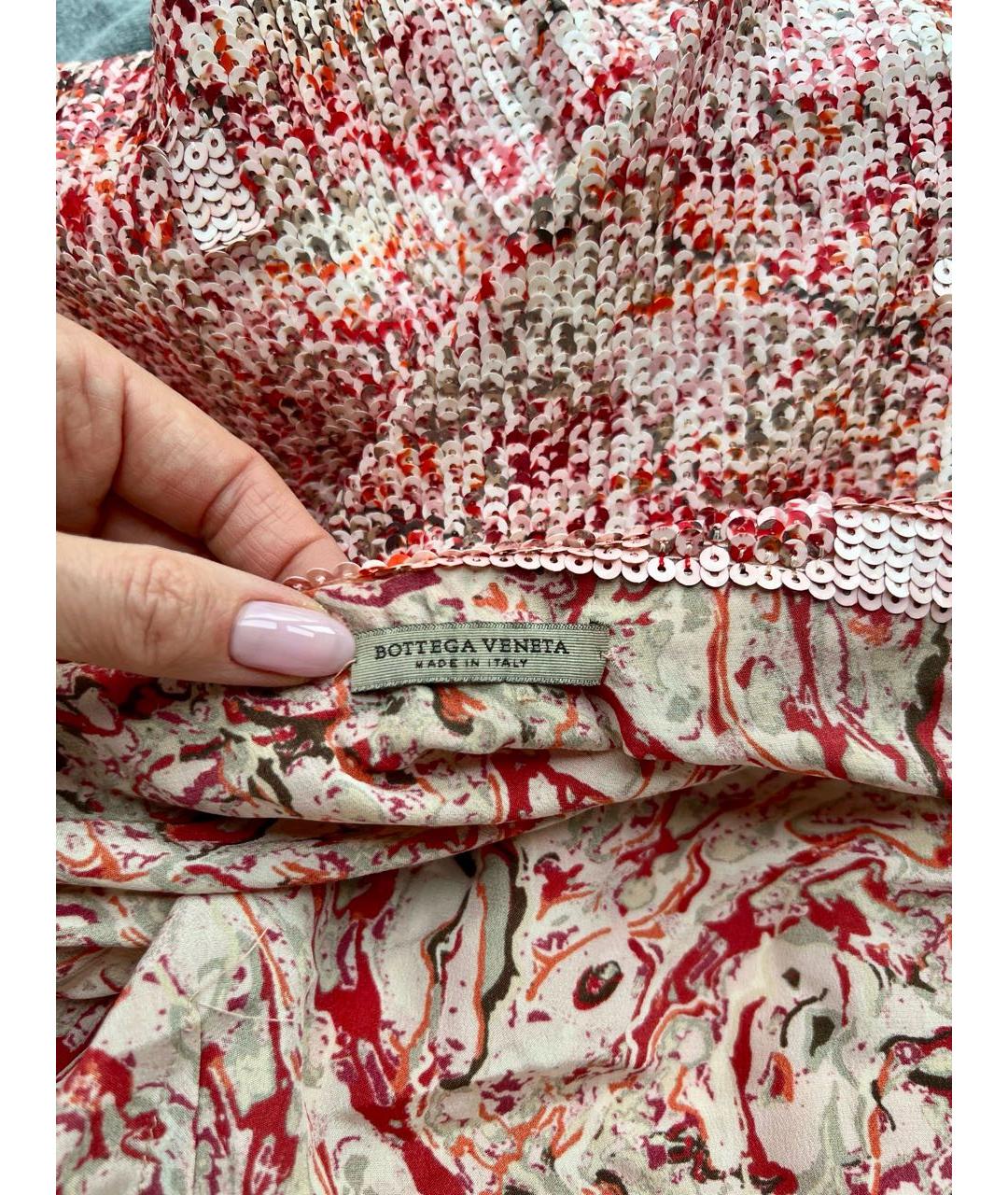 BOTTEGA VENETA Коралловое шелковое коктейльное платье, фото 7