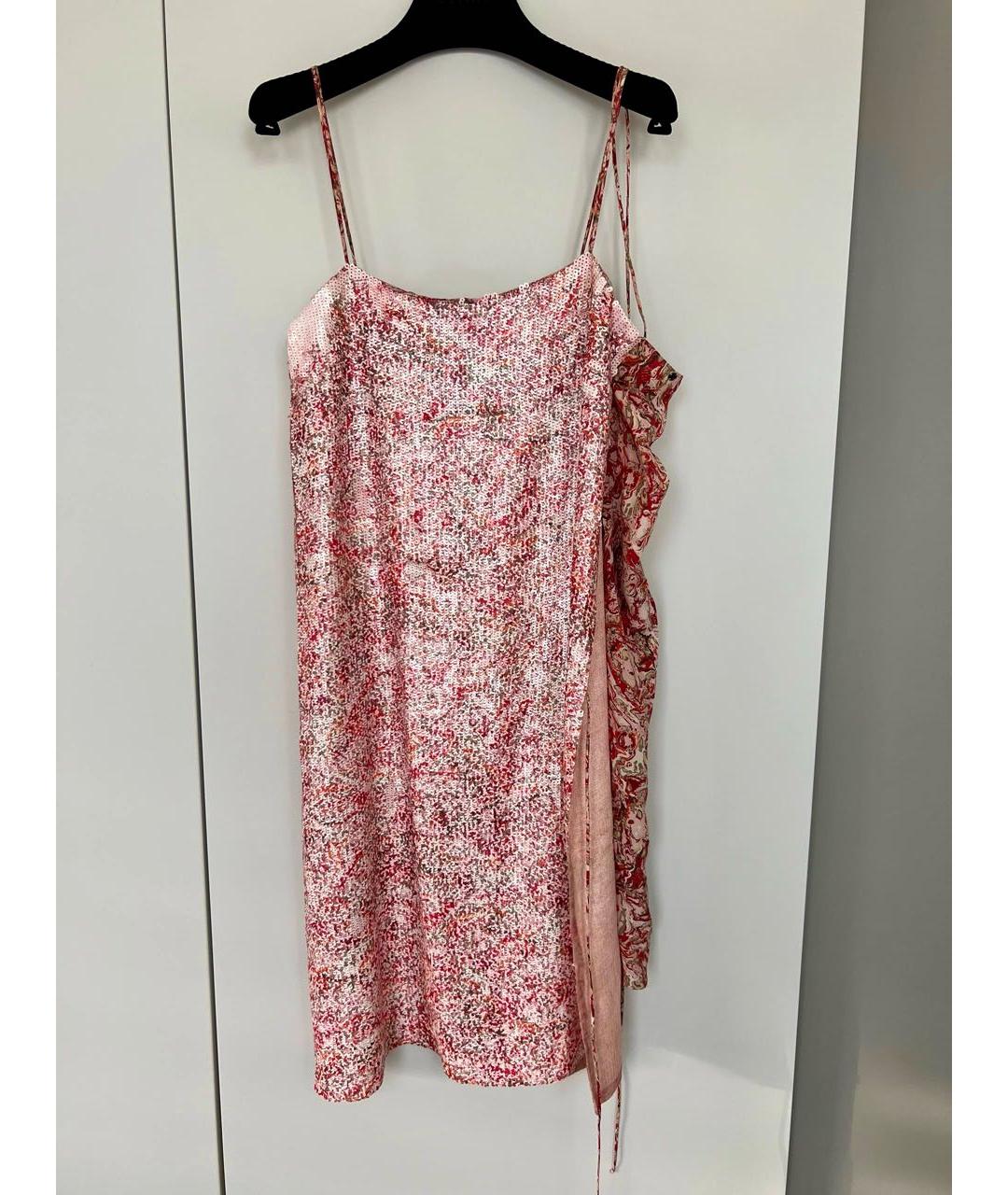 BOTTEGA VENETA Коралловое шелковое коктейльное платье, фото 9