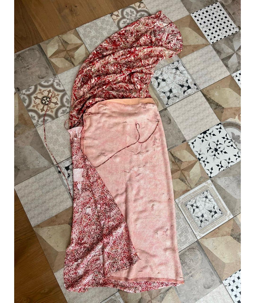 BOTTEGA VENETA Коралловое шелковое коктейльное платье, фото 4