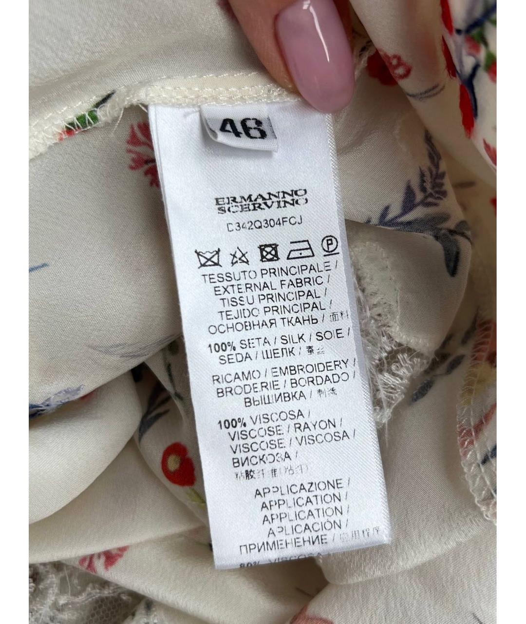 ERMANNO SCERVINO Белый шелковый сарафан, фото 6