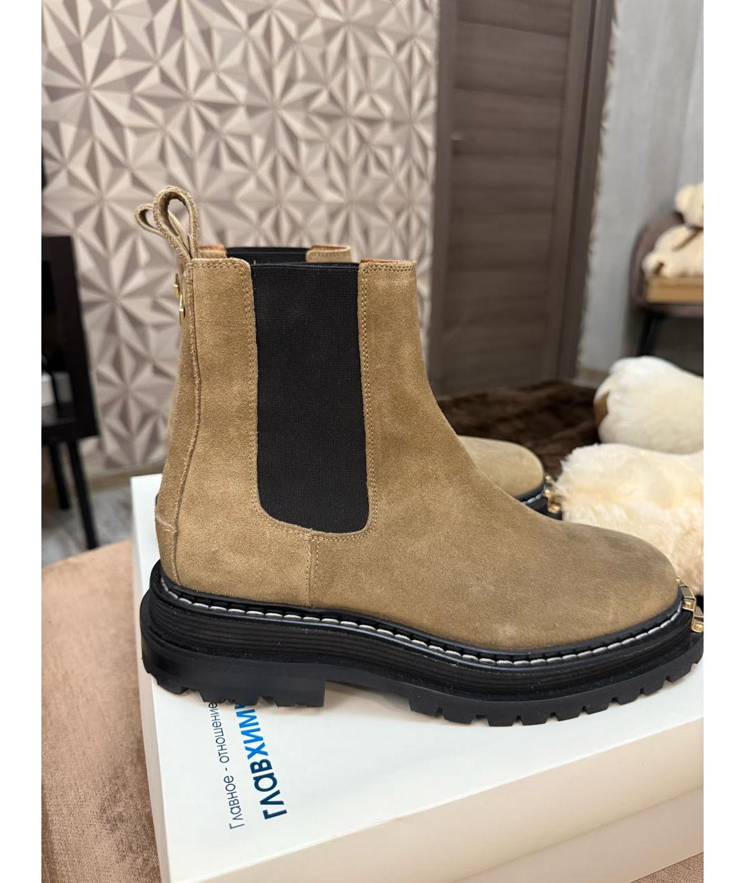 SANDRO Хаки замшевые ботинки, фото 8