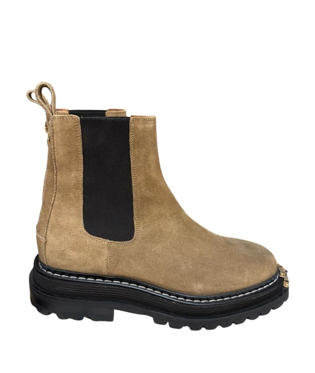 SANDRO Хаки замшевые ботинки, фото 1