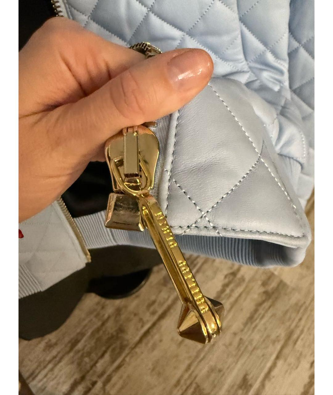 PHILIPP PLEIN Голубая кожаная куртка, фото 8