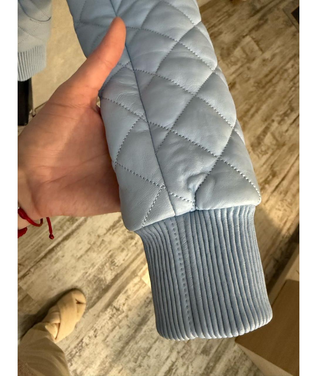 PHILIPP PLEIN Голубая кожаная куртка, фото 6