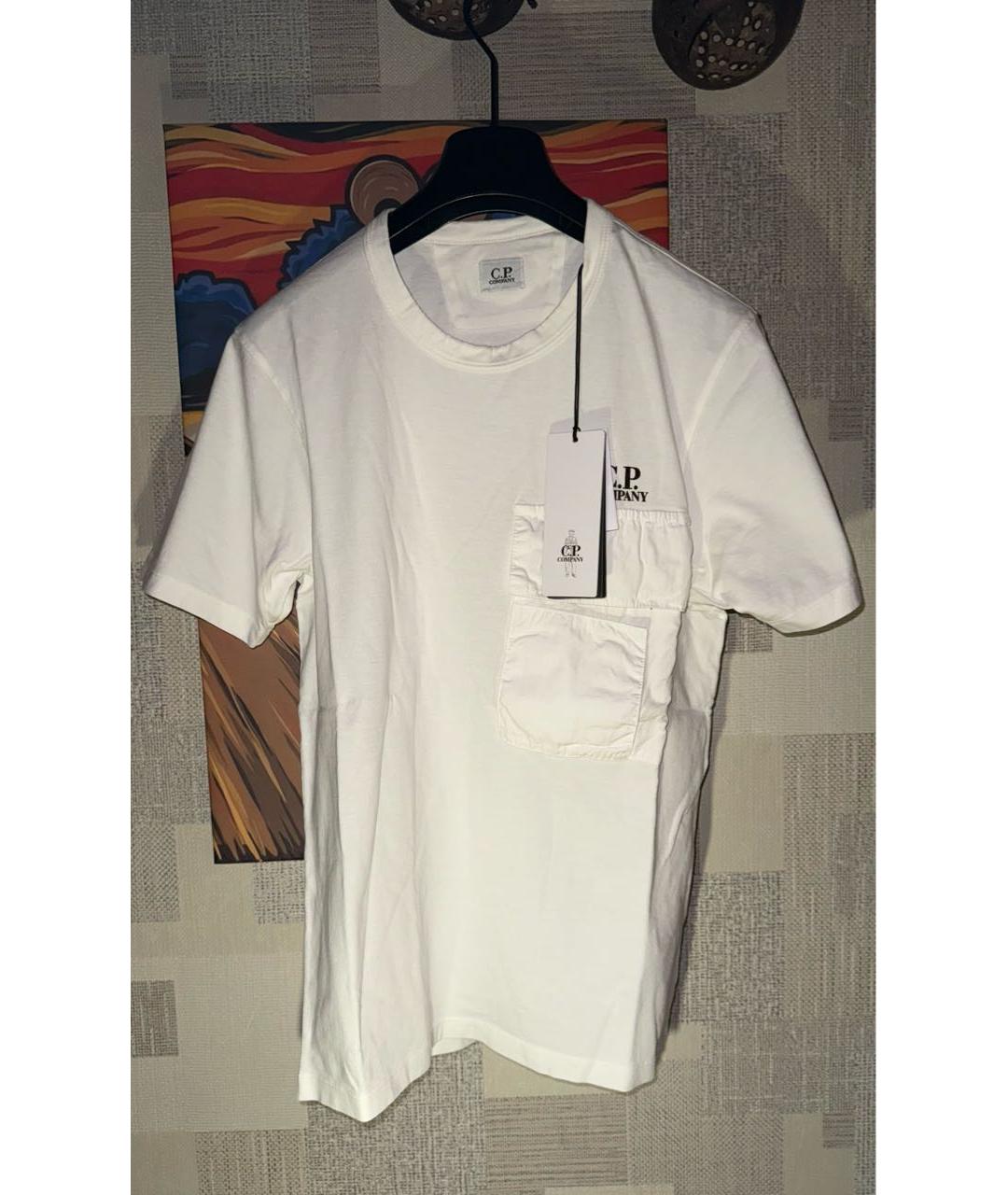 CP COMPANY Белая хлопковая футболка, фото 2