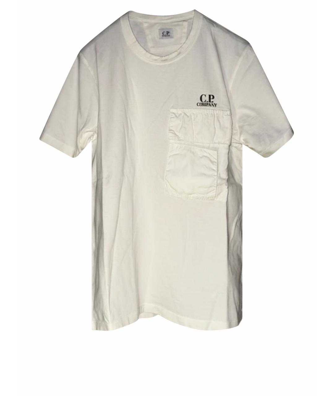 CP COMPANY Белая хлопковая футболка, фото 1